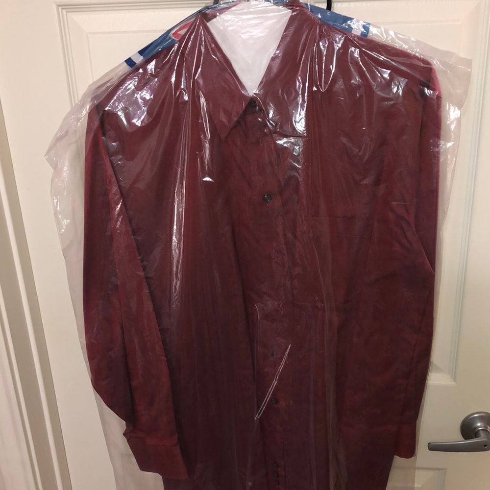 16.5- 32/33 Wine/ burgundy Button down. Like new
